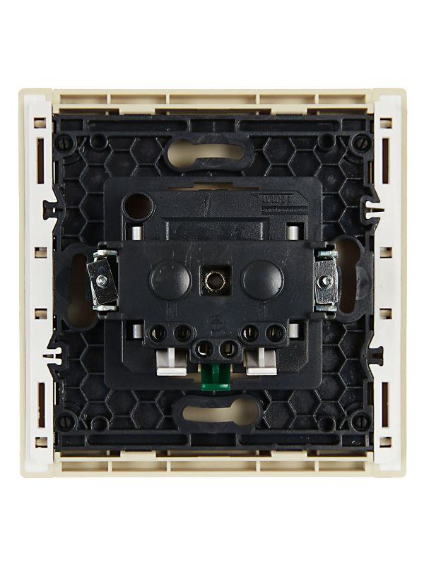 Розетка СП FORTE&PIANO FP413 16А с заземл. защ. шторки безвинт. крепл. ваниль IEK FP-R14-16-1-K10