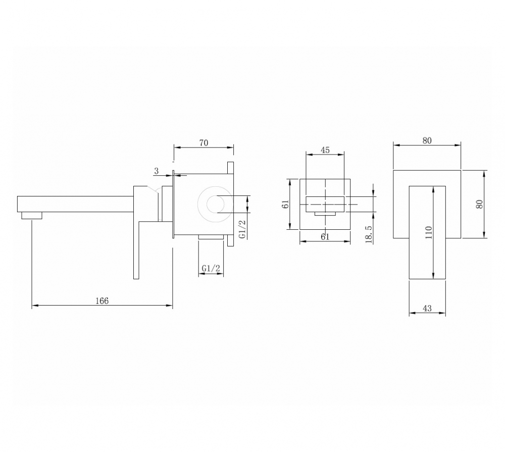 Смеситель ABBER Daheim AF8212W для раковины скрытого монтажа, белый матовый
