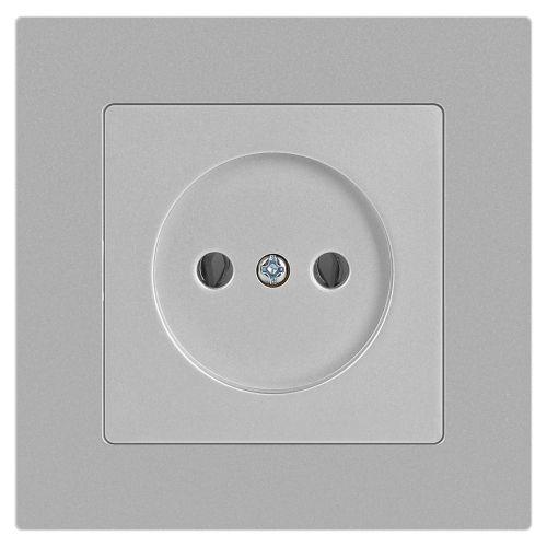 Розетка 1-м СП Accent 6-201-03 16А IP20 250В 2P алюм. Intro Б0063661