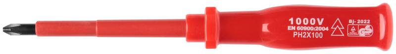 Отвертка изолированная 1000В CrV сталь пластик. ручка РН2 х 100мм FIT 55808
