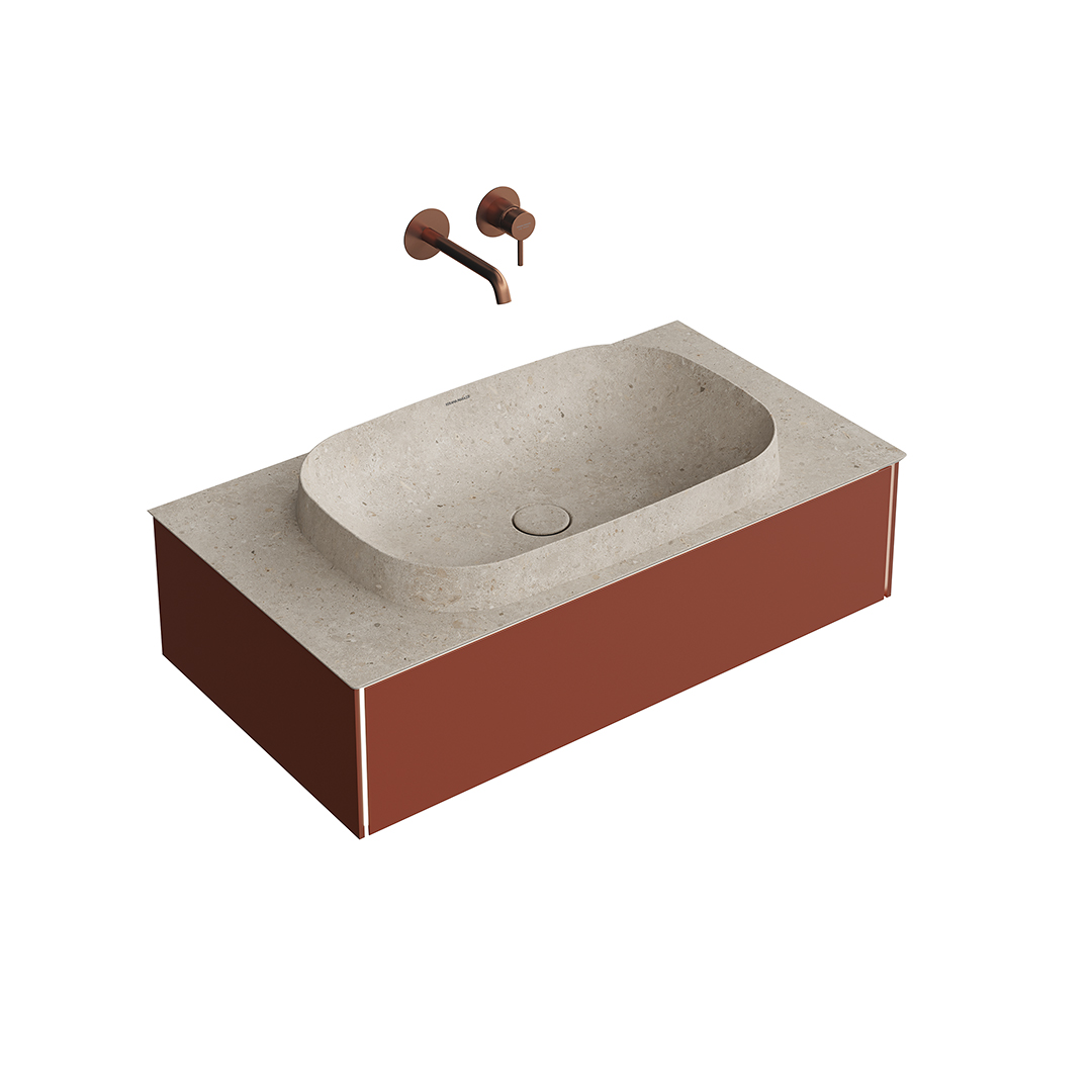 Тумба MAGICA подвесная 90, 1 ящик, венецианский красный матовый