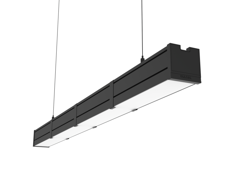 Светильник светодиодный Mercury Pro GL 1019х66х68 15Вт 3000К CRI90 подвесной/накладной рассеив. опал закал. стекло RAL9005 черн. муар с декоративным проводом 2м и комплектом подвесов 2м диммер DALI VARTON V1-R0-9R257-31GOD-5401530