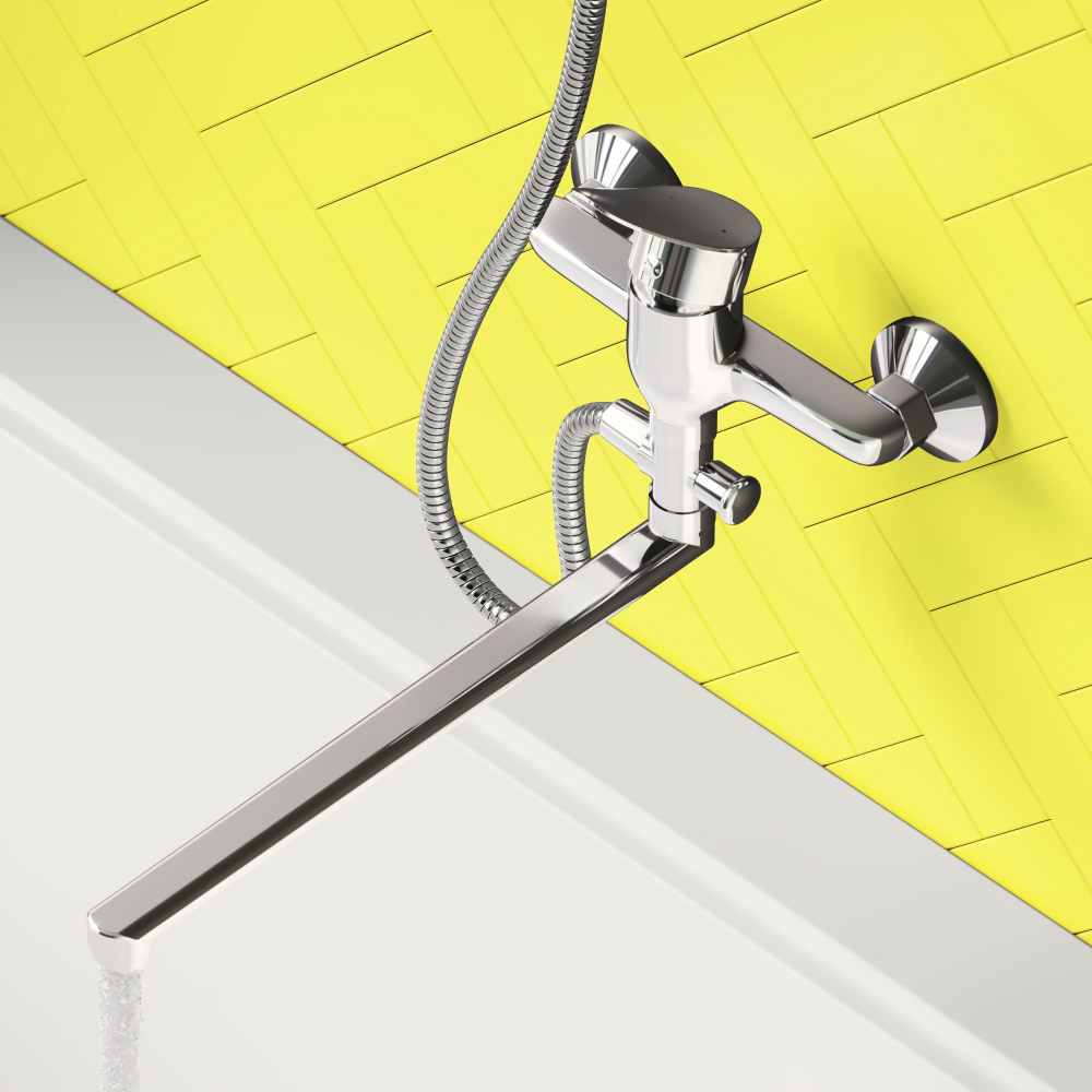 D1095000 Norma смеситель для ванны и душа с универсальным изливом и душевым набором