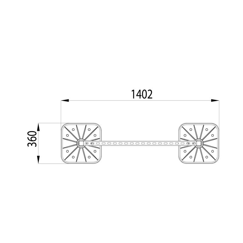 Конструкция опорная для горизонт. прямоугольн. воздуховодов и метал. лотков кабеленесущих систем TECHNORAPTOR FOOT 1000х1500 HD КМ TR0295