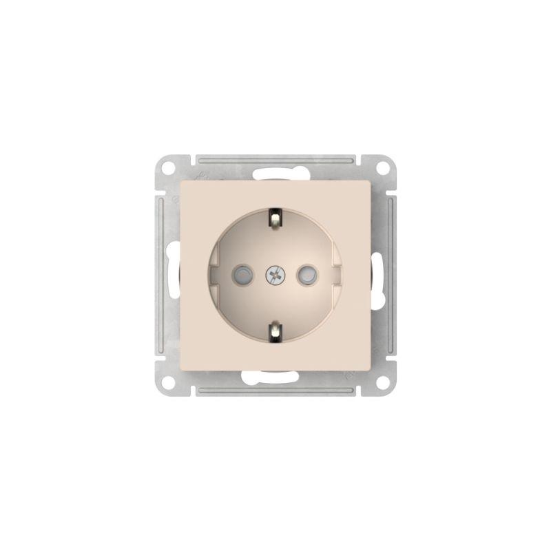 Розетка AtlasDesign 16А с заземл. защ. шторки быстрозажим. клем. механизм беж. SE ATN000245S
