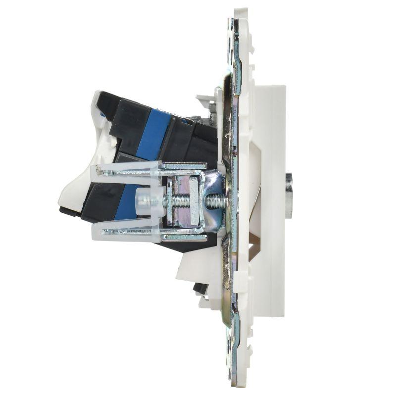 Розетка двойная TV+RJ45 кат.6E SKANDY SK-A15W арктич. бел. IEK SK-AK20-2-K01