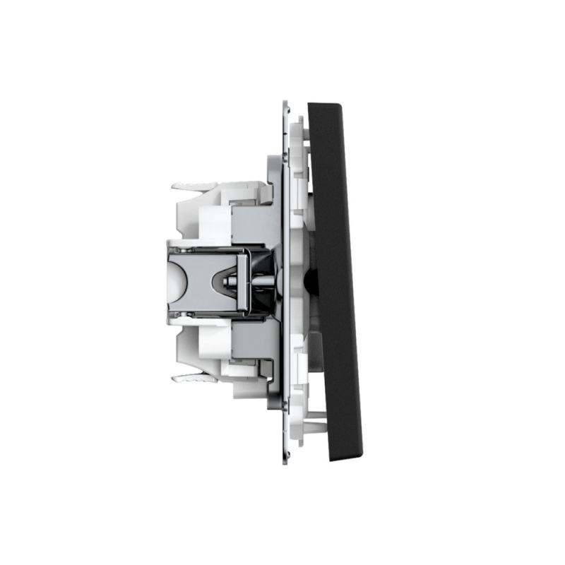 Переключатель 1-кл. ArtGallery IP44 10AX быстрозажим. клем. механизм карбон SE GAL441061S