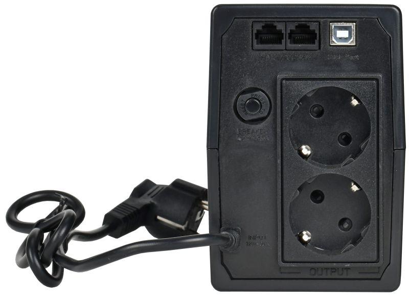 Источник бесперебойного питания ELECTRA ET 600В.А/360Вт с АКБ 1х7А.ч USB Schuko ITK EET-0600VA-1-001-S