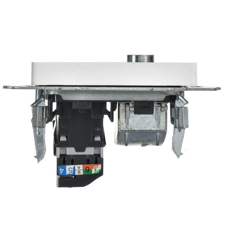 Розетка 2-м BRITE РТВ/РК12-БрАБ TV+RJ45 кат.5E механизм арктич. бел. IEK BR-AK20-1-K91