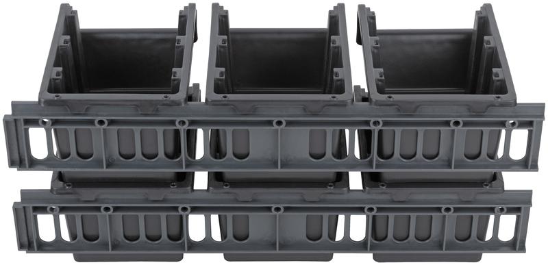 Набор лотков для крепежа (15шт лотков 150х95х70мм+4шт планок) черн. MOS 65701М