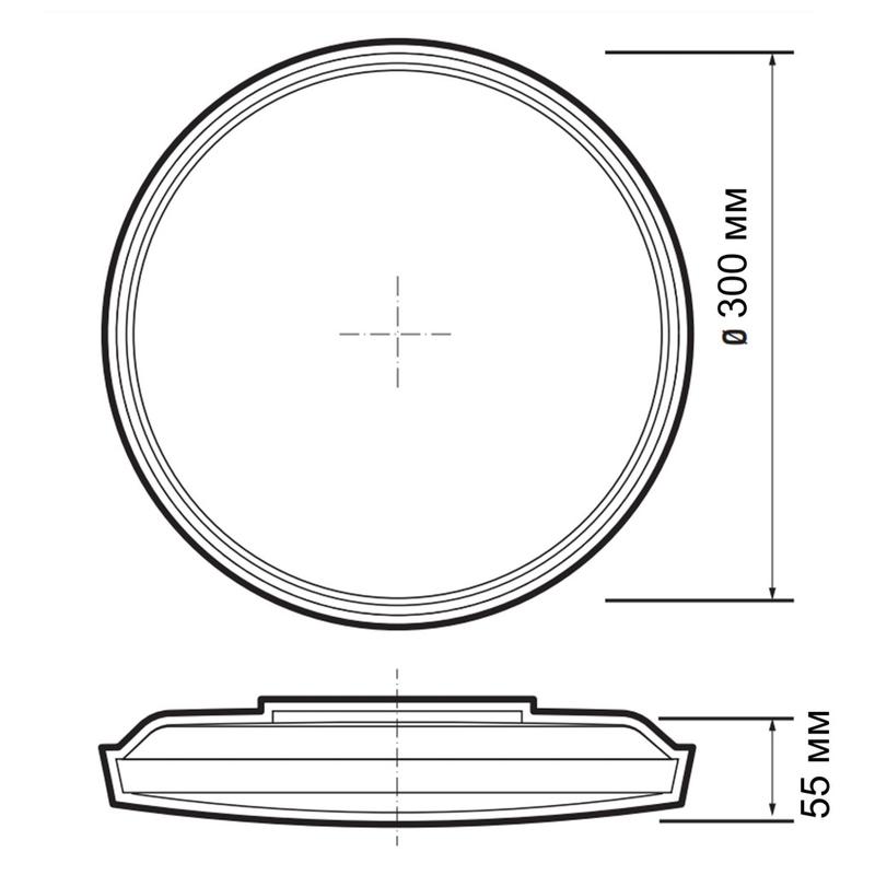Светильник светодиодный декоративный PPB OPAL 36Вт 4000К IP20 BL d300X55 JazzWay 5065376