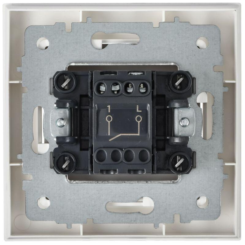 Выключатель 1-кл. СП BRITE ВСР10-1-0-БрАБ 10А в сборе арктич. бел. IEK BR-V10-0-10-K91-F