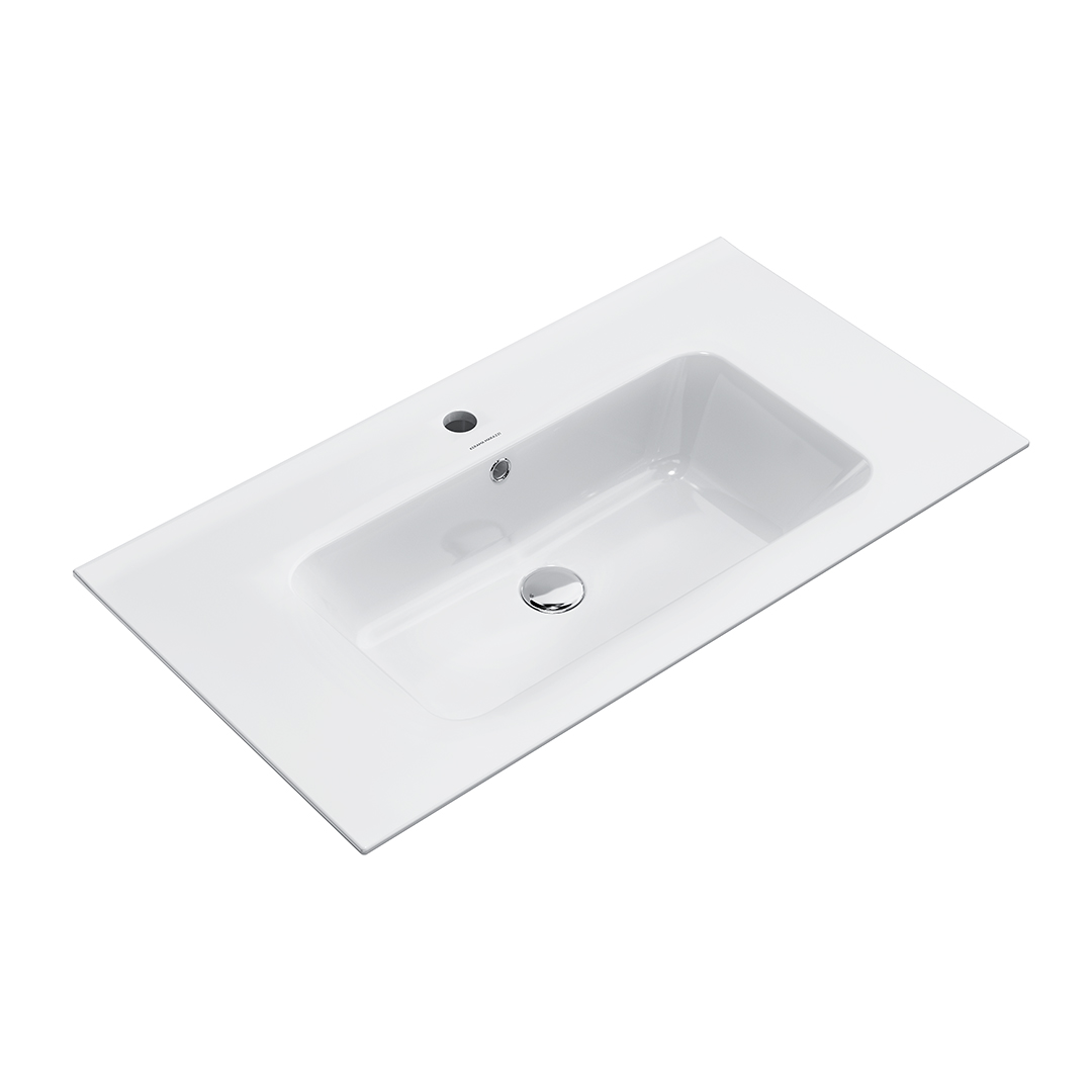 Раковина PIANO подвесная/мебельная 85, белая глянцевая