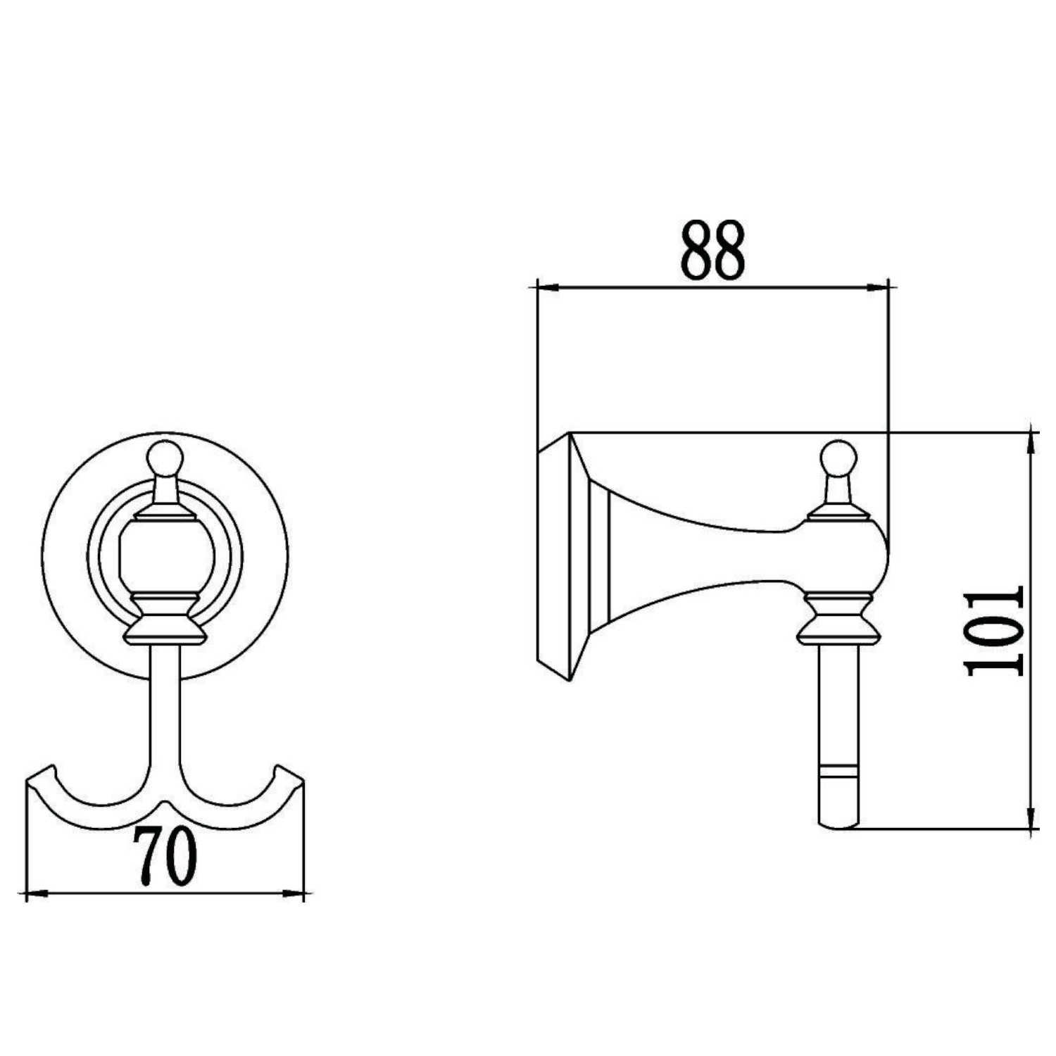 Крючок для ванной комнаты Savol S-06954W, белый