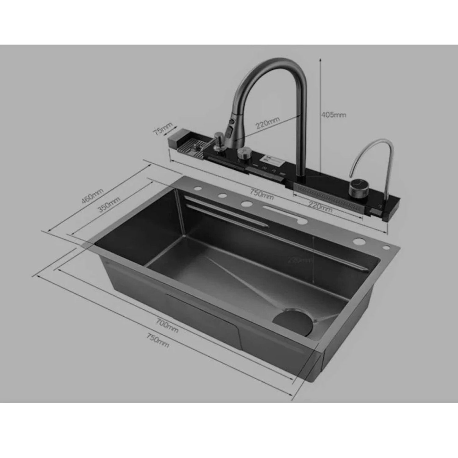 Многофункциональная кухонная мойка Savol S-SC002W, белый