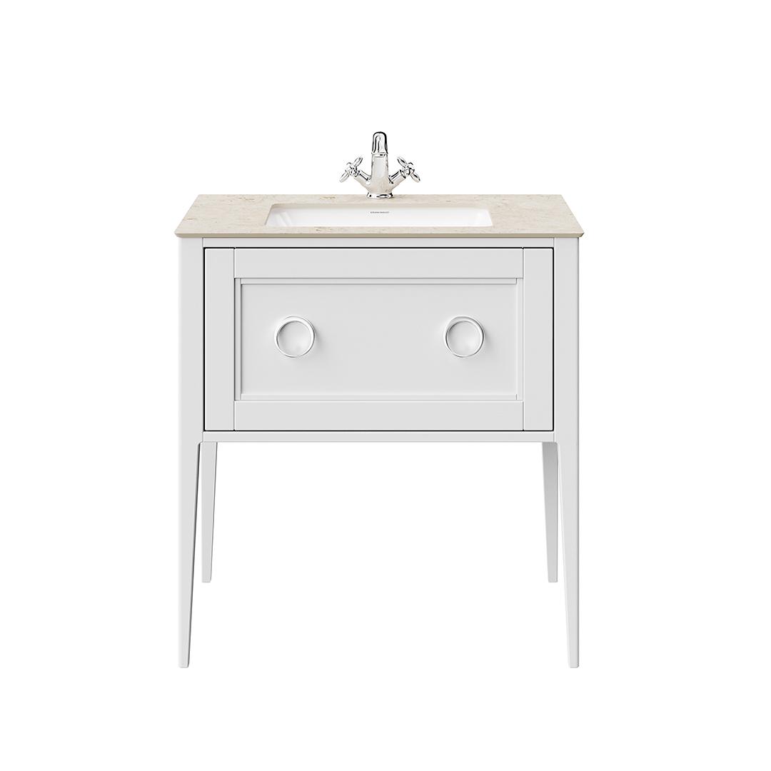 Тумба PLAZA Classic NEO напольная с ящиком 80, белая матовая