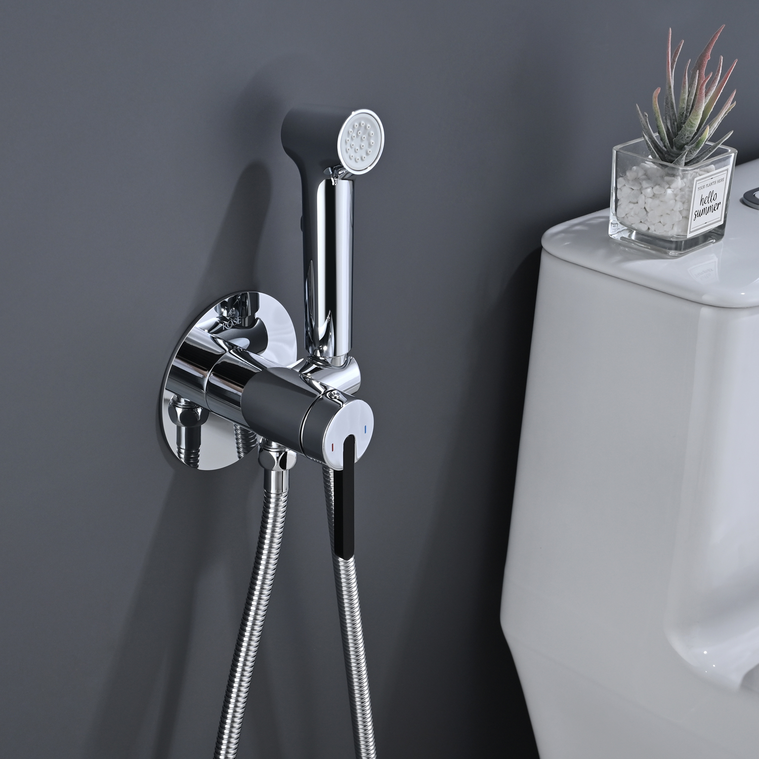 Гигиенический душ со смесителем Rose R235, хром
