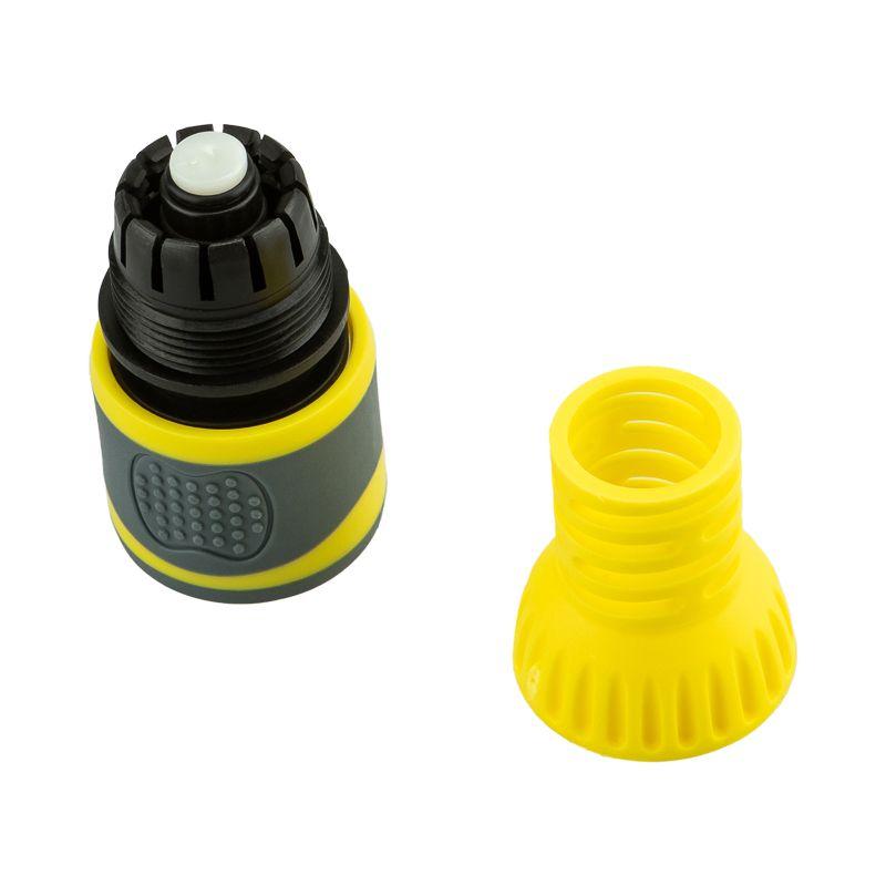 Коннектор для шланга быстросъемный 1/2дюйм с аквастопом термопластичной резиной и защитой от перегибов Профи ЧЕТЫРЕ СЕЗОНА 62-0301-F