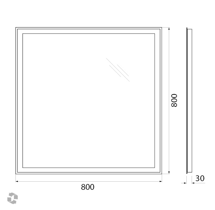 Зеркало BelBagno SPC-GRT-800-800-LED-TCH-WARM