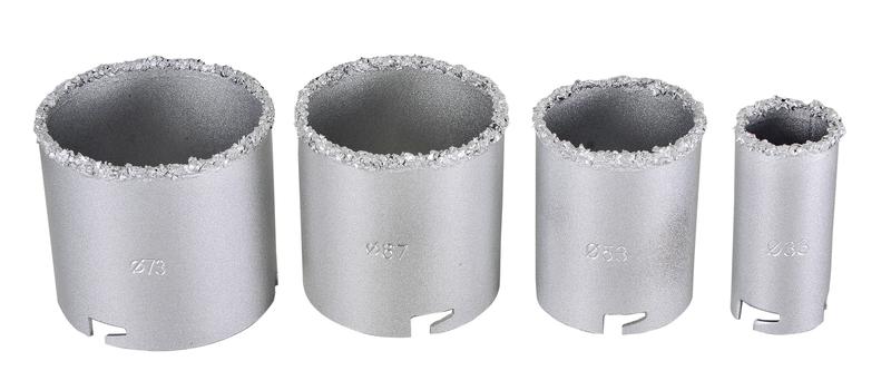 Набор коронок по керамической плитке 33-53-67-73мм Вихрь 73/10/9/4