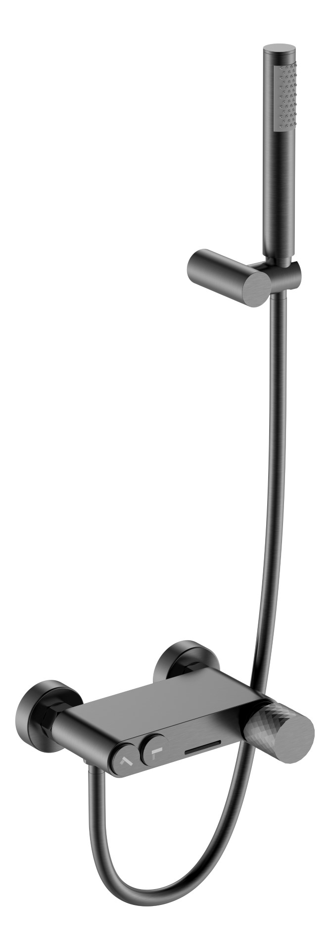 Смеситель STICK для ванны Gun Metall c ручкой DIAMOND