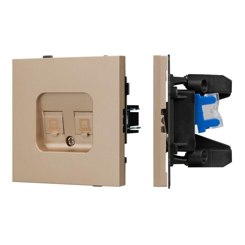 Механизм компьютерной розетки двойной SCT-TENDO-MPC2-PL-GD RJ-45 CAT6 Arlight 054103