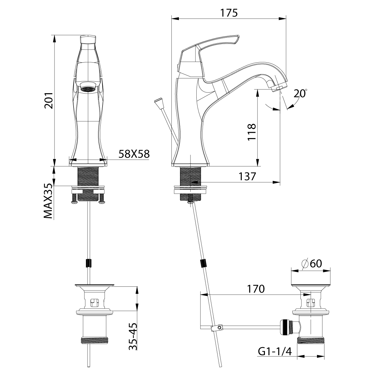 Смеситель для раковины Lemark Nubira (LM6206ORB)