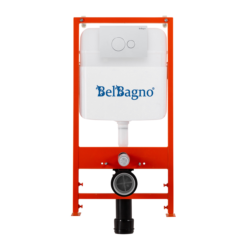 Комплект 2 в 1 Система инсталляции для унитазов BelBagno BB026 с кнопкой смыва BB082BL