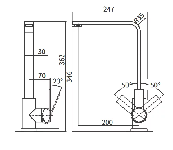Cмеситель для кухни ARROW AG4521SS, полированный