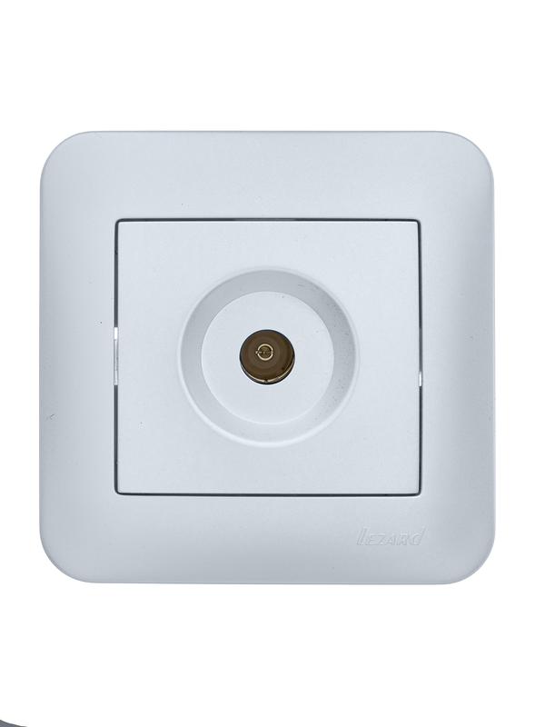 Розетка телевизионная проходная TV СП ASTI IP20 в сборе жемчуж./бел. перламутр. LEZARD 7081-3030-129