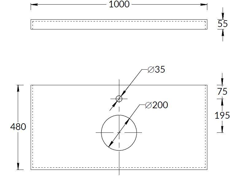 Спец. изделие декоративное из керамогранита Про Чементо 100x48, бежевый матовый