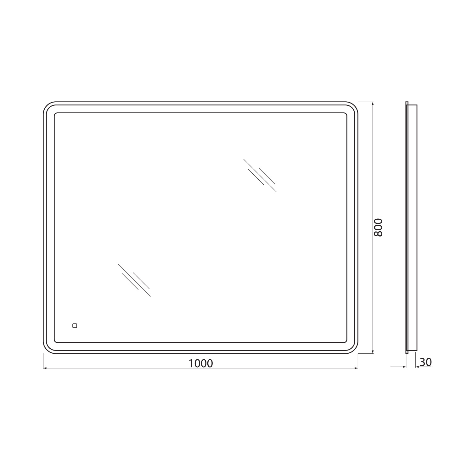 Зеркало BelBagno SPC-MAR-1000-800-LED-TCH