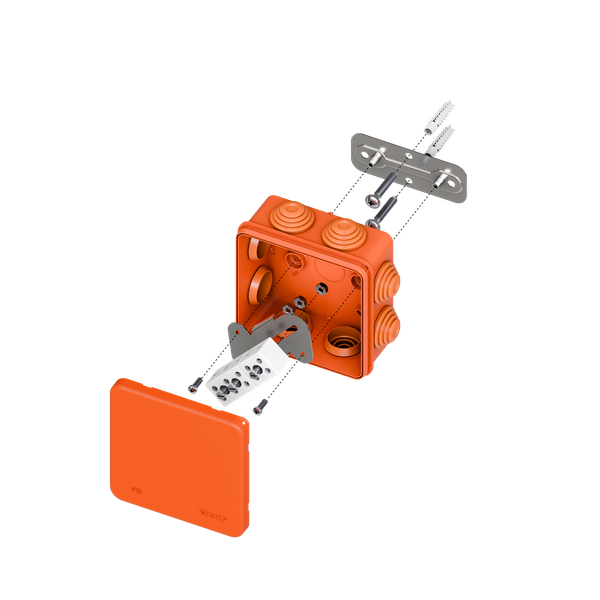 Коробка огнестойкая E45 85х85х40мм IP55 с клеммниками 5 полюсов 0.5-10кв.мм HF EKF plc-kmfr-85-510