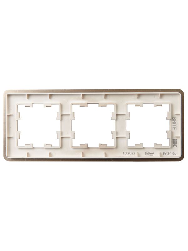Рамка 3-м BRITE РУ-3-1-Бр метал. шампань RE AL IEK BR-M32-M-21-K37