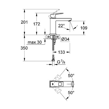 Смеситель Grohe Eurocube 23446000 для раковины