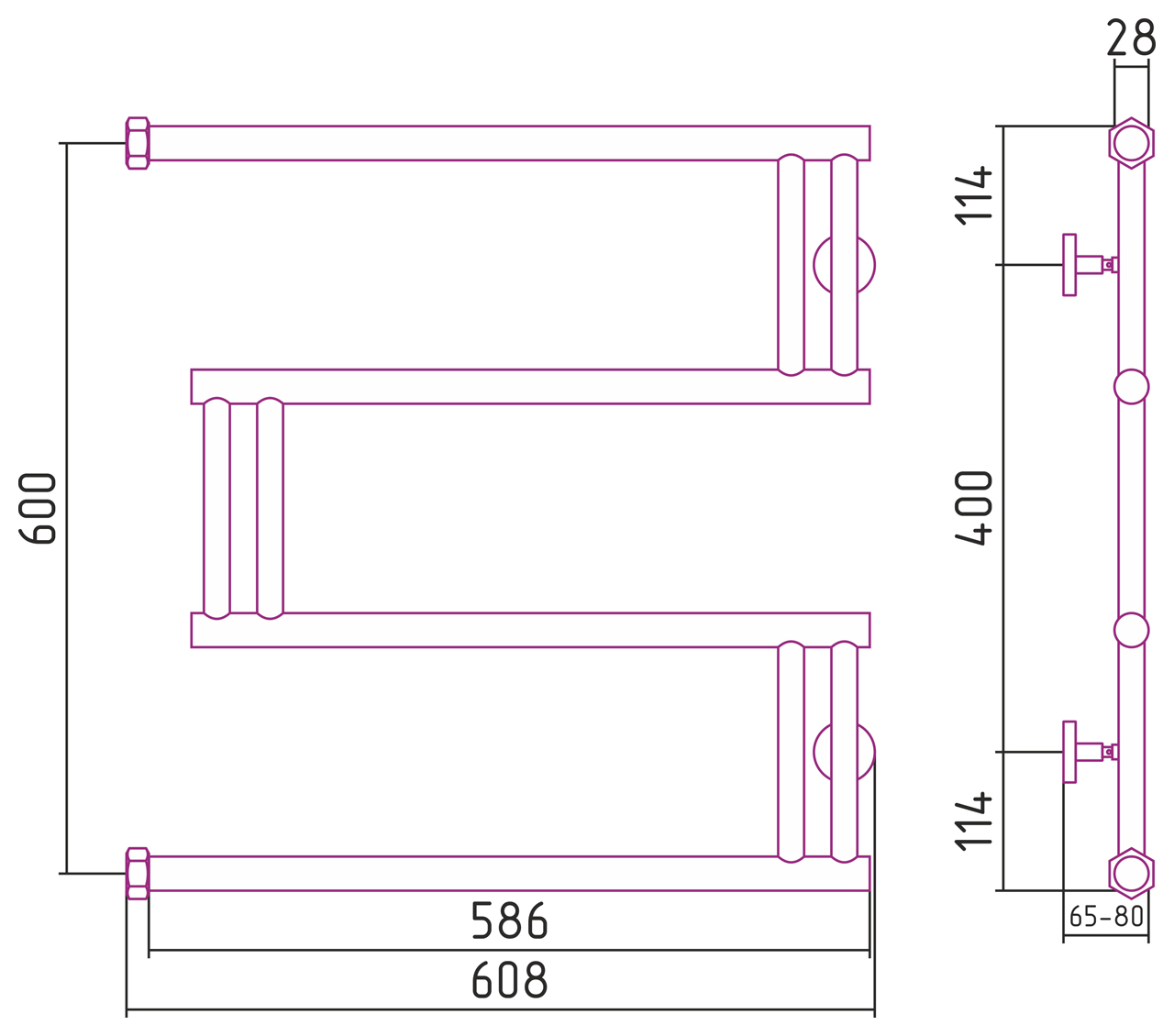 ДР High-Tech model "M+" 600х600 (Матовое золото) 032-4050-6060