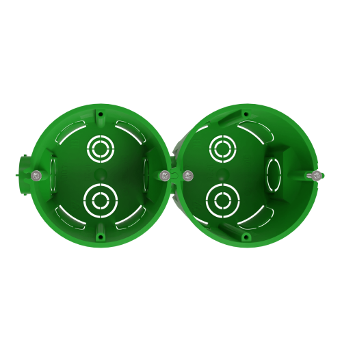 Коробка установочная 68х45мм для твердых стен с саморезами один стыковочный узел IP20 зел. KUTS1-68-45-green Эра Б0061164