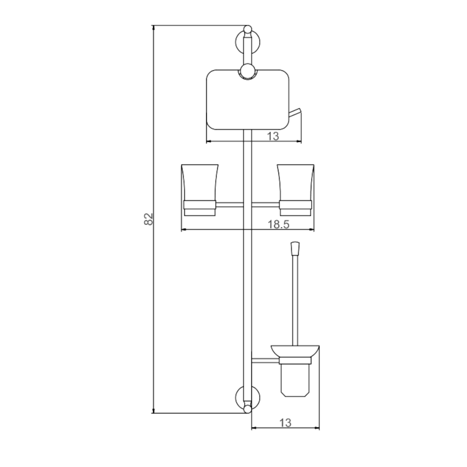 Настенная стойка Savol S-00C05, хром