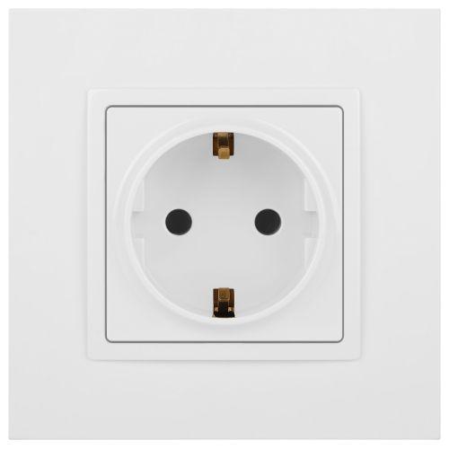 Розетка 1-м СП Эра Elegance 14-2101-01 16А IP20 16AX 250В 2P+E Schuko бел. Эра Б0034264