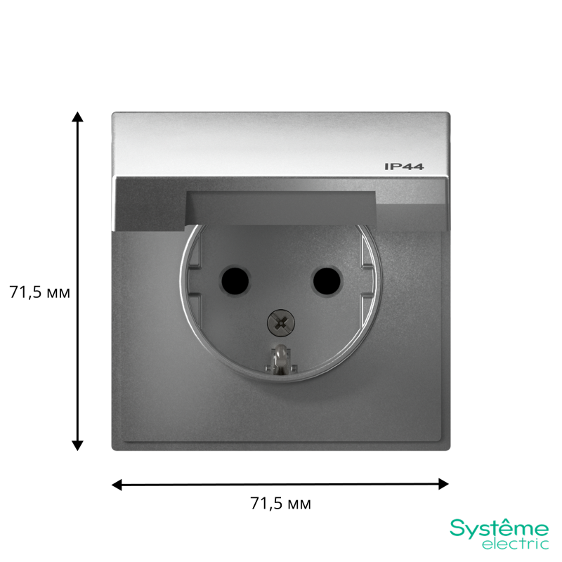 Розетка ArtGallery 16А IP44 с заземл. защ. шторки с крышкой механизм алюм. SE GAL440346