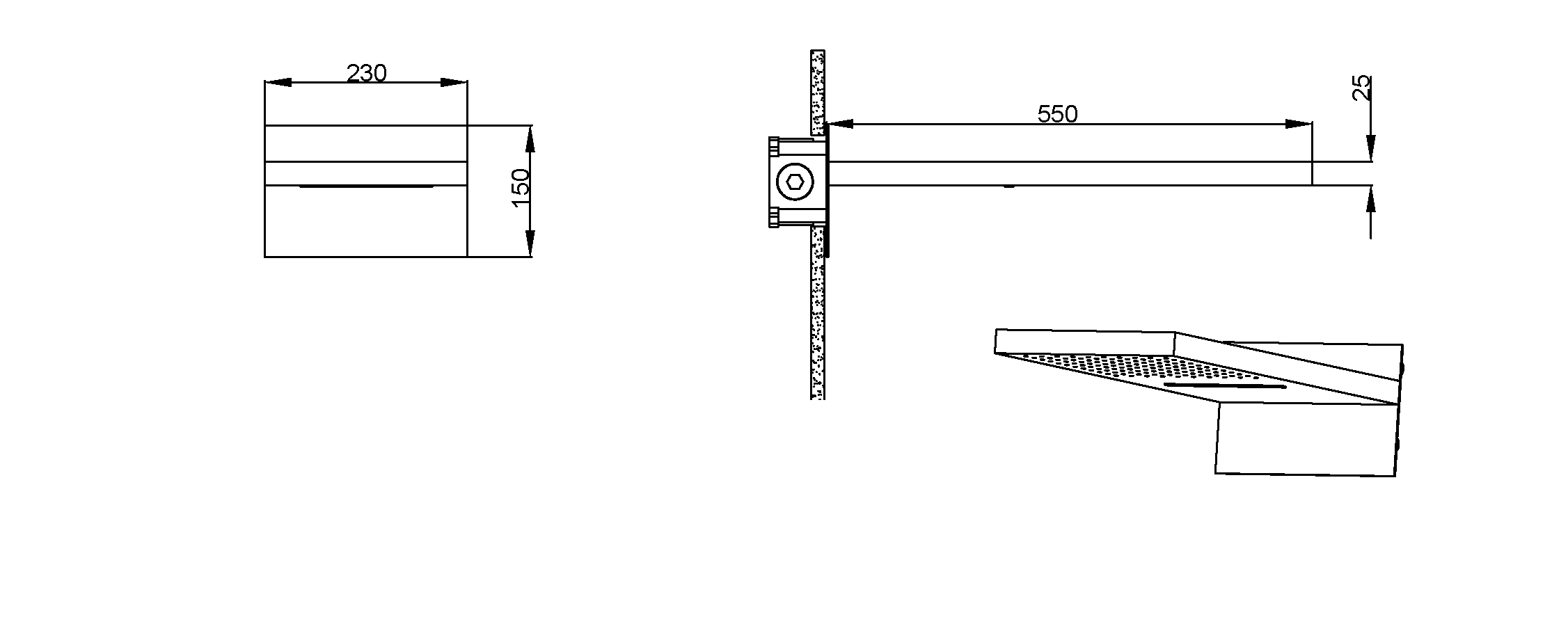 Лейка верхняя FUSION Shine Gun Metal с каскадом