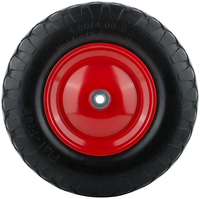 Колесо запасное 380х65мм для тачек 77611; 77612; 77627 (PU 4.00-8) посадка Ш=95мм d16мм полиуретан. 77635