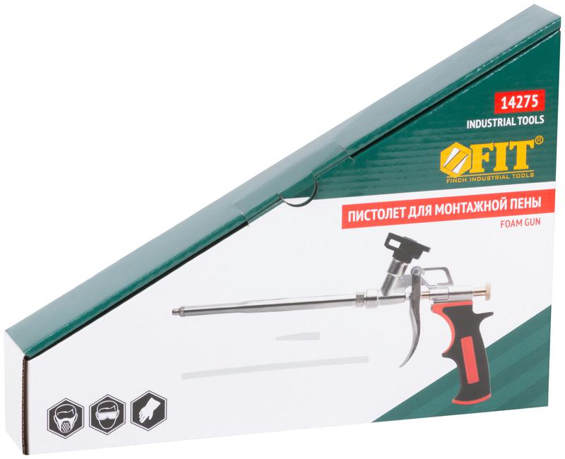 Пистолет для монтажной пены прорезиненная ручка тефлоновое покрытие клапана FIT 14275