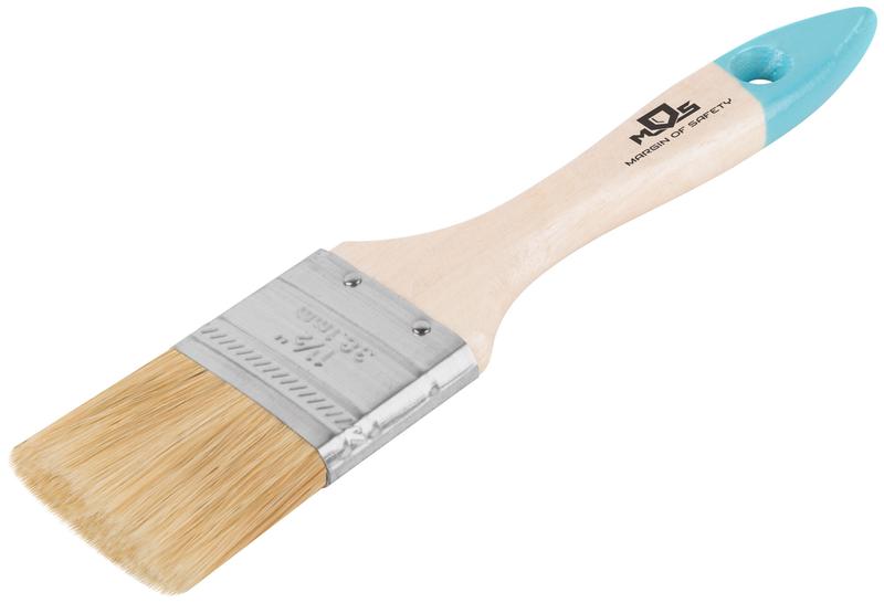 Кисть флейцевая натур. светлая щетина деревянная ручка 1.5дюйм (38мм) MOS 00704М