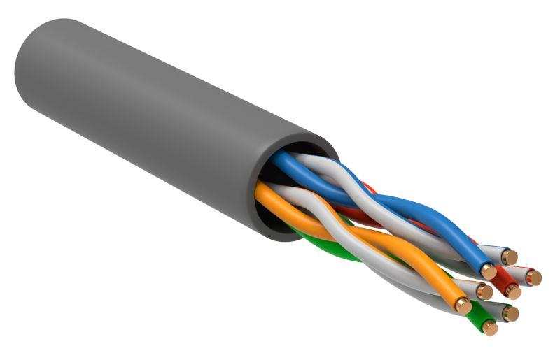 Кабель витая пара U/UTP кат.5E 4PR 24 AWG PVC 1м сер. РФ (уп.100м) GENERICA BC1-C5E04-111-100-R-G