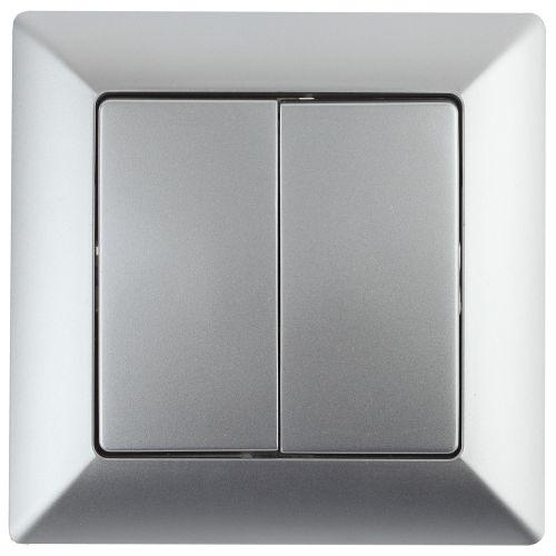 Переключатель 2-кл. СП Solo 4-107-03 10А 250В IP20 алюм. Intro Б0053611