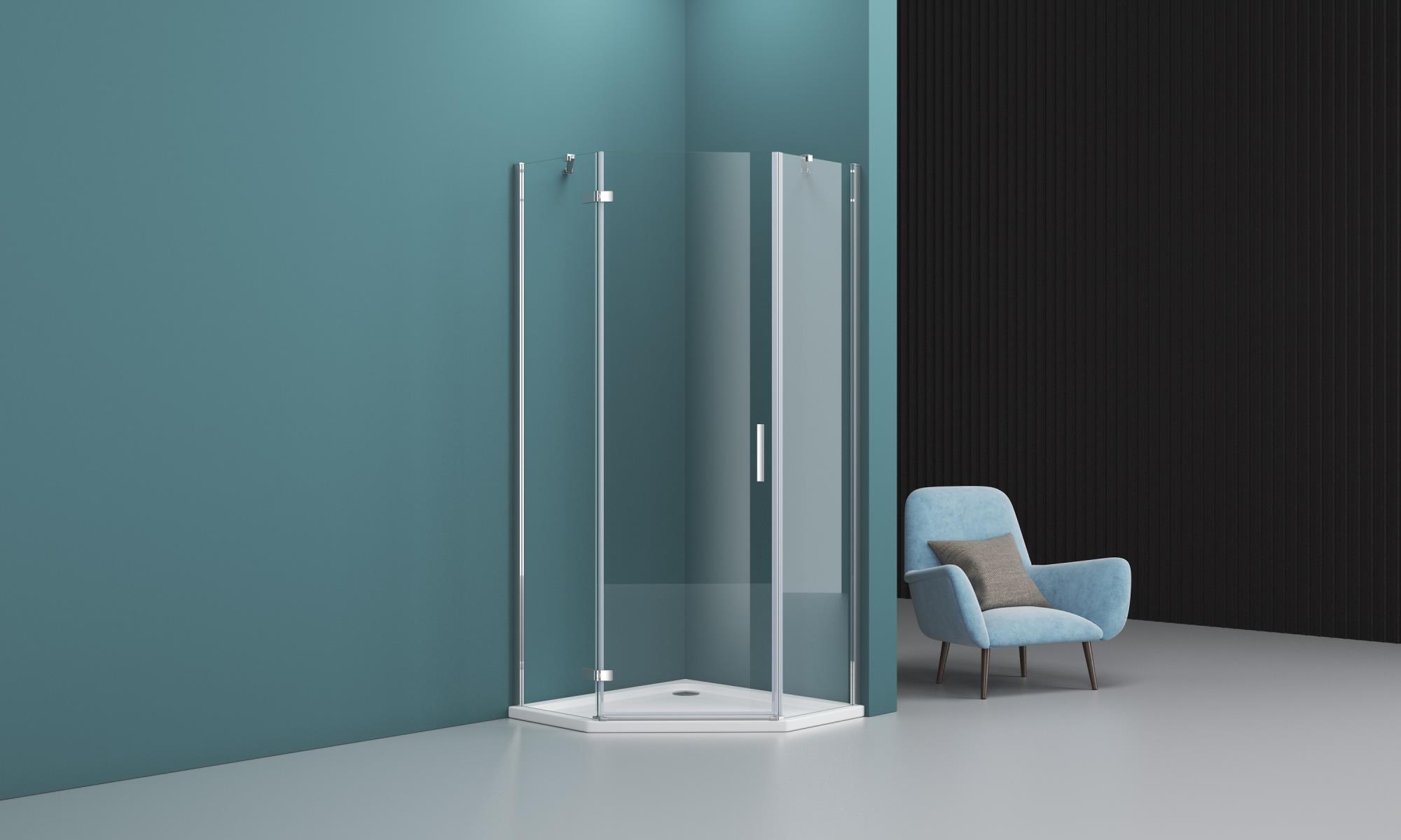 Душевой уголок BelBagno KRAFT-P-1-80-C-Cr-L