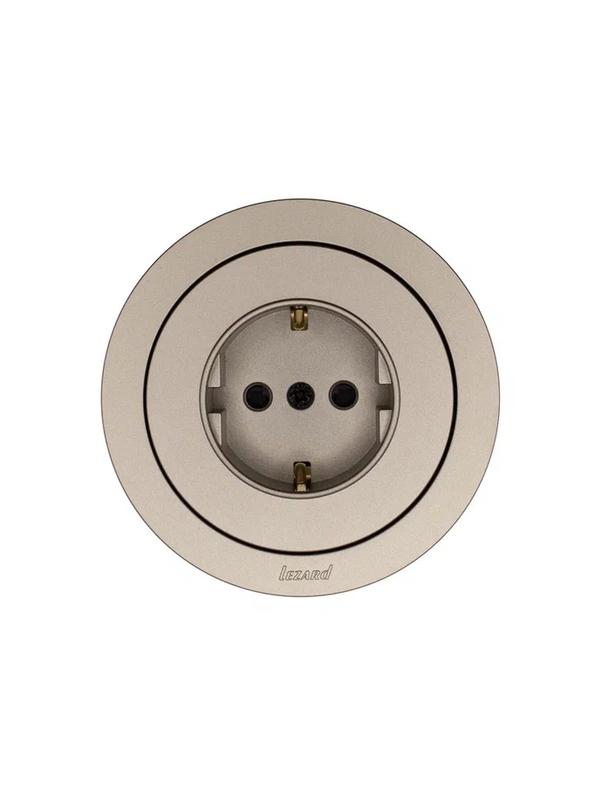 Розетка 1-м OSEN IP20 16А с защ. шторками ПБТ механизм титан LEZARD 743-3788-124B