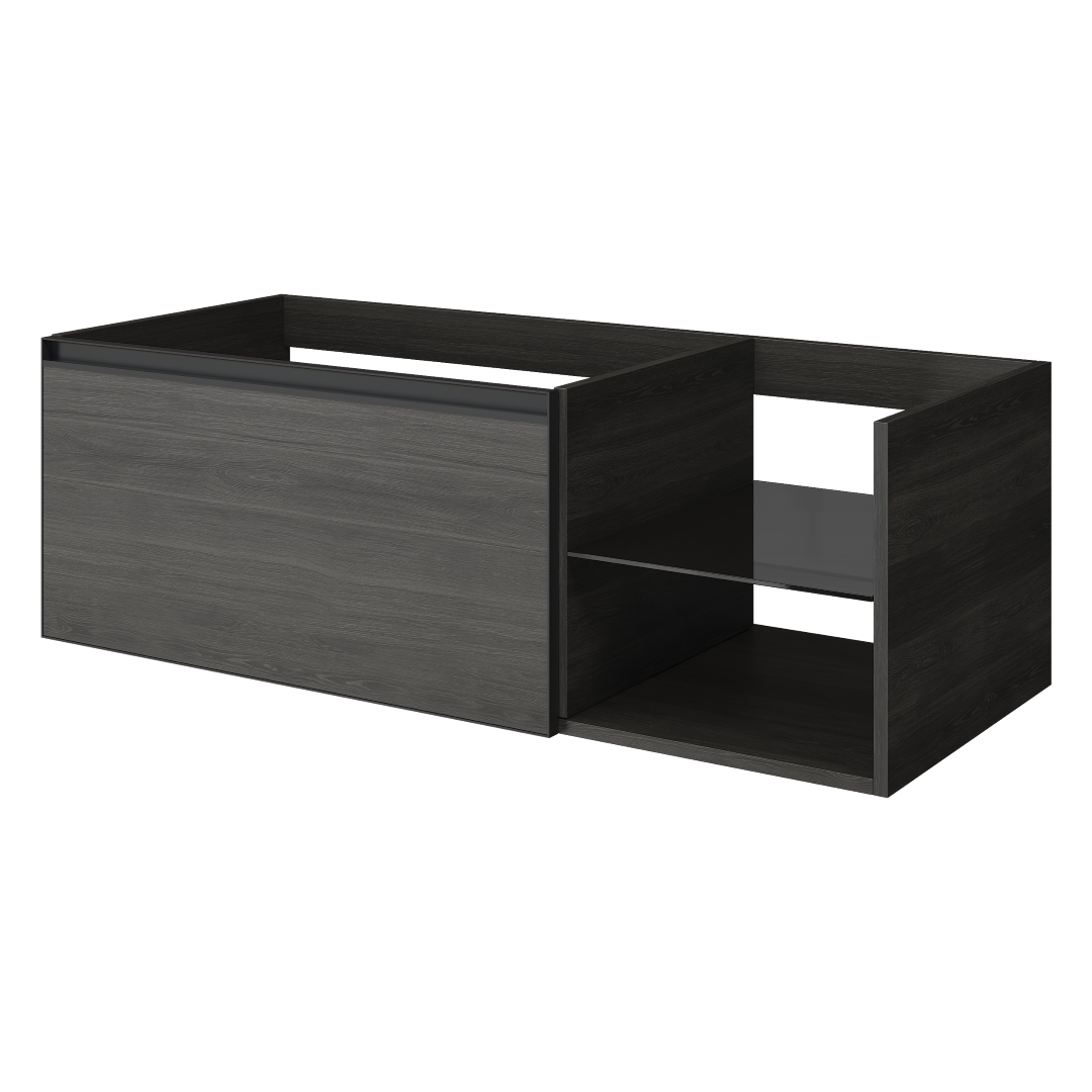 QUATRO 6 120см (80+40) тумба OAK ANTHRACITE профиль ANTHRACITE