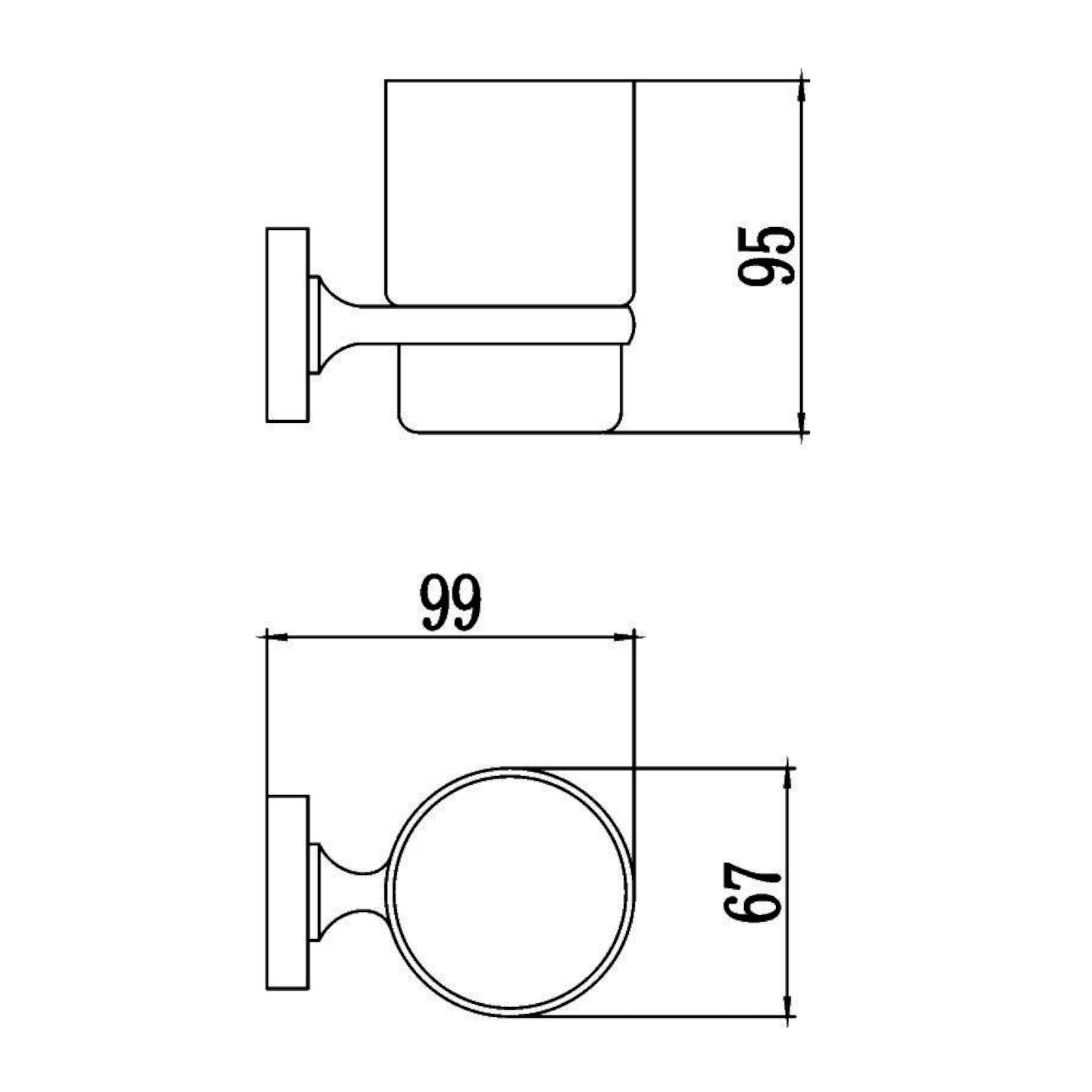 Стакан для ванной комнаты Savol S-008758, хром